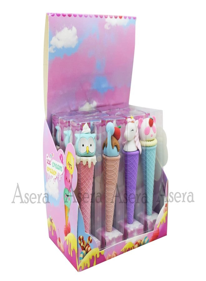 Asera 12 Pcs Icecream Erasers Mini Ice Cream Cone Pop Frozen Treat Erasers for Kids Party Favors, School Supplies - Image 5